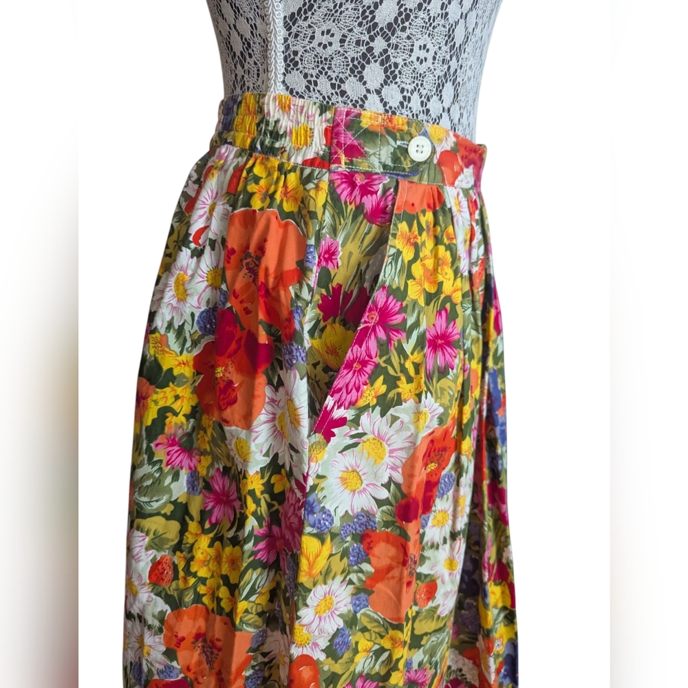 Vintage Floral Multicolor Skirt & Matching Top - Picture 10 of 13